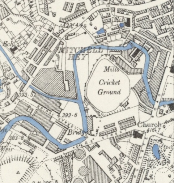 Rochdale - Rochdale Cricket Club Ground : Map credit National Library of Scotland